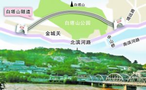 白塔山隧道線路示意圖。本報(bào)記者師向東