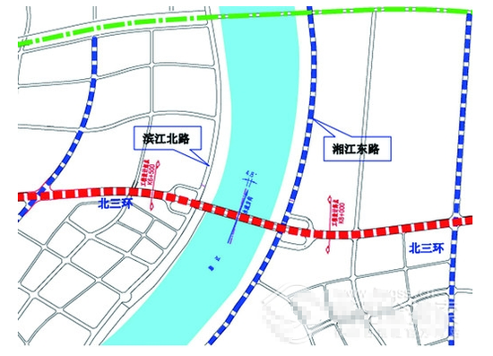 北三環(huán)湘江大橋：城區(qū)北部的新過江通道