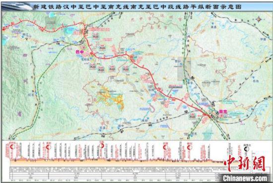 漢巴南高鐵規(guī)劃圖。中鐵五院供圖