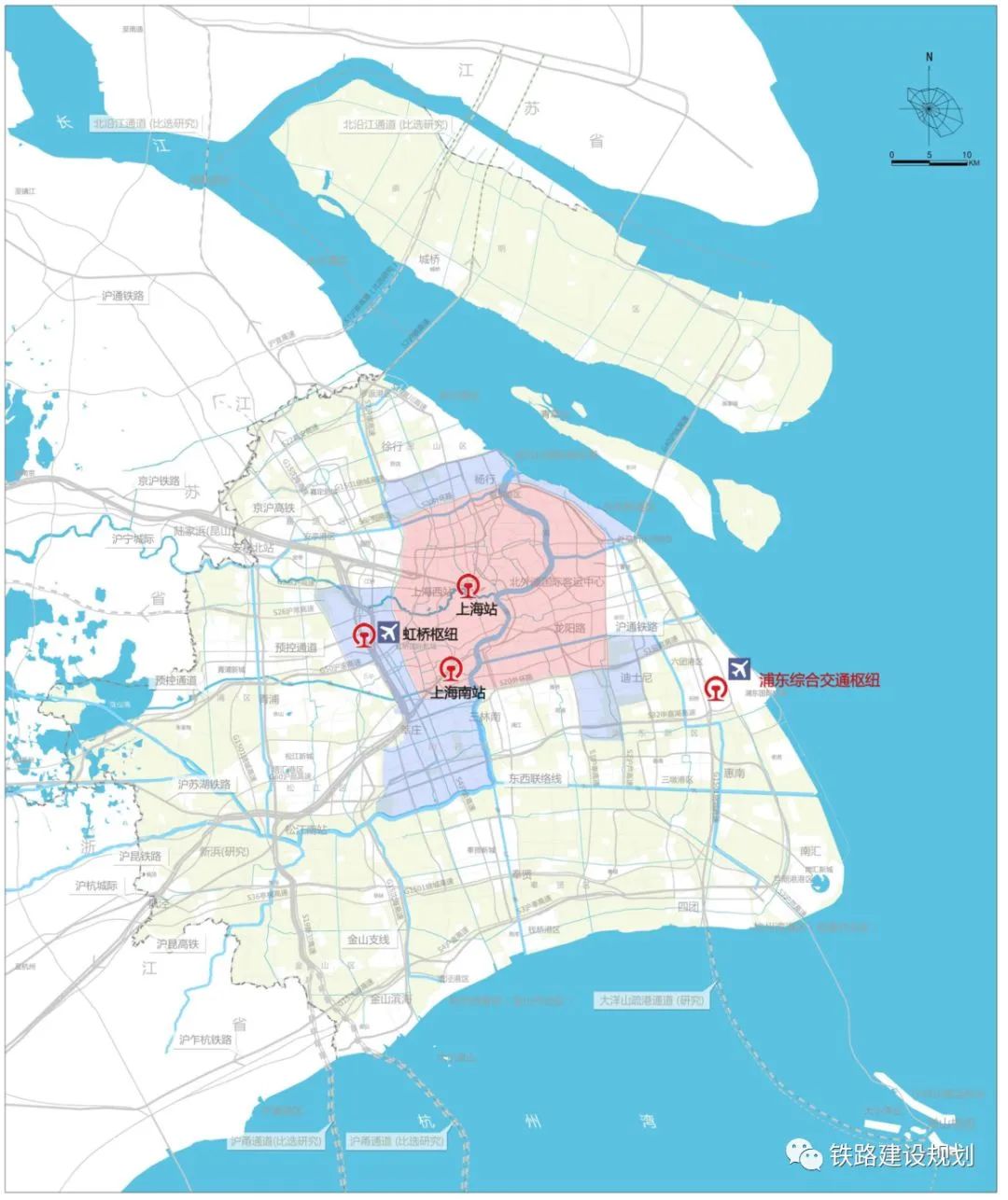 浦東綜合交通樞紐區(qū)位示意圖